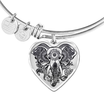 Sample Heart Bangle - Transparent Elephant