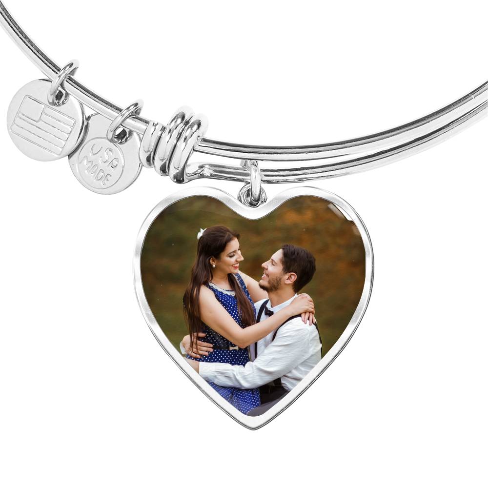Sample Heart Bangle - Couple Photo