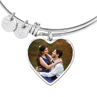 Sample Heart Bangle - Couple Photo