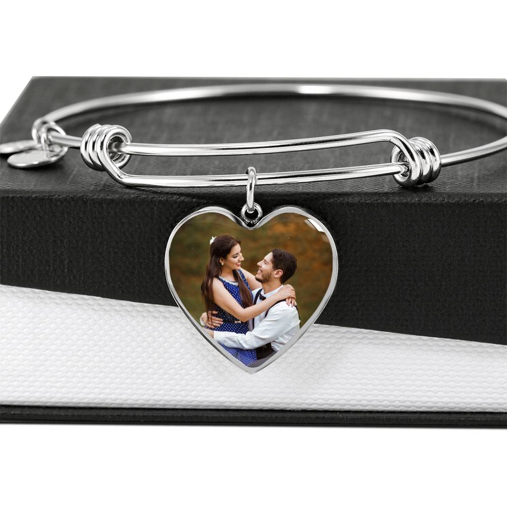 Sample Heart Bangle - Couple Photo