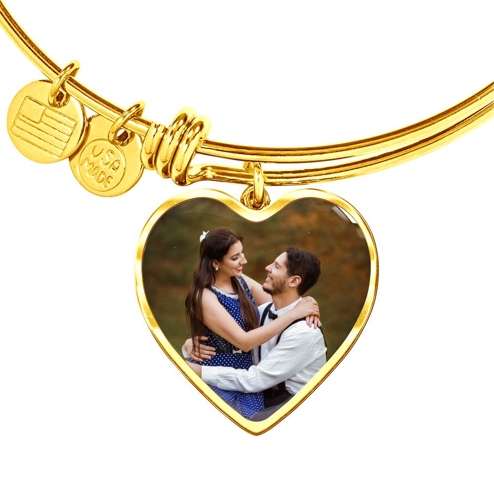 Sample Heart Bangle - Couple Photo