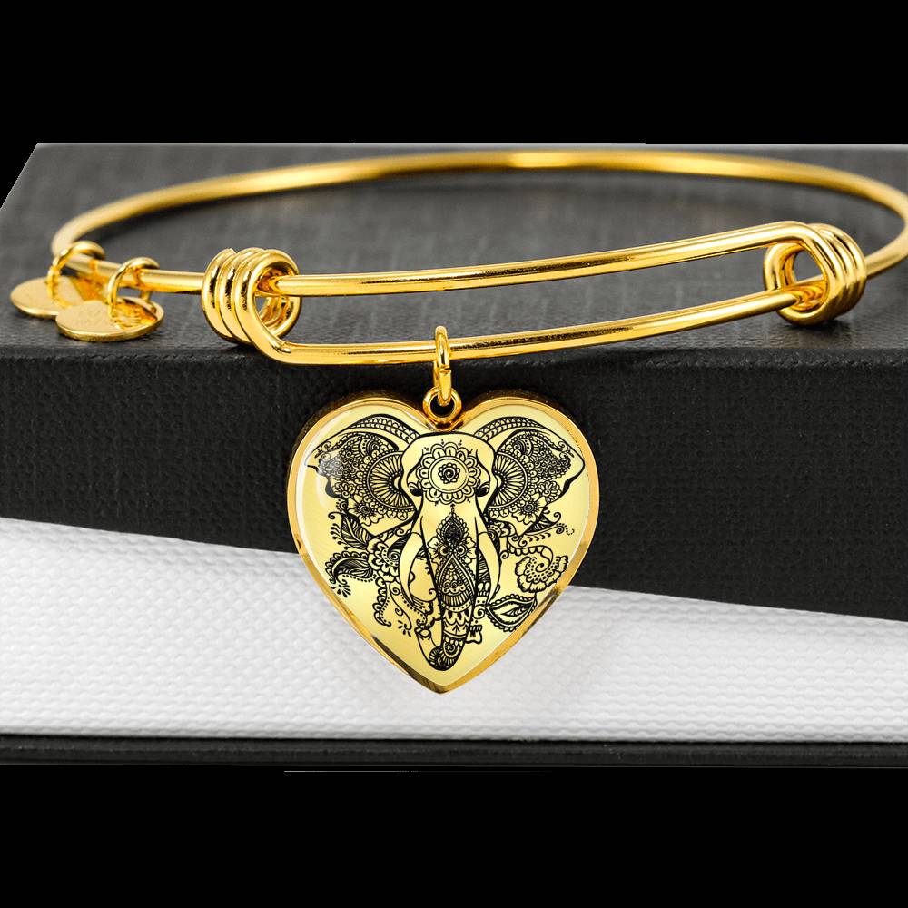 Sample Heart Bangle - Transparent Elephant