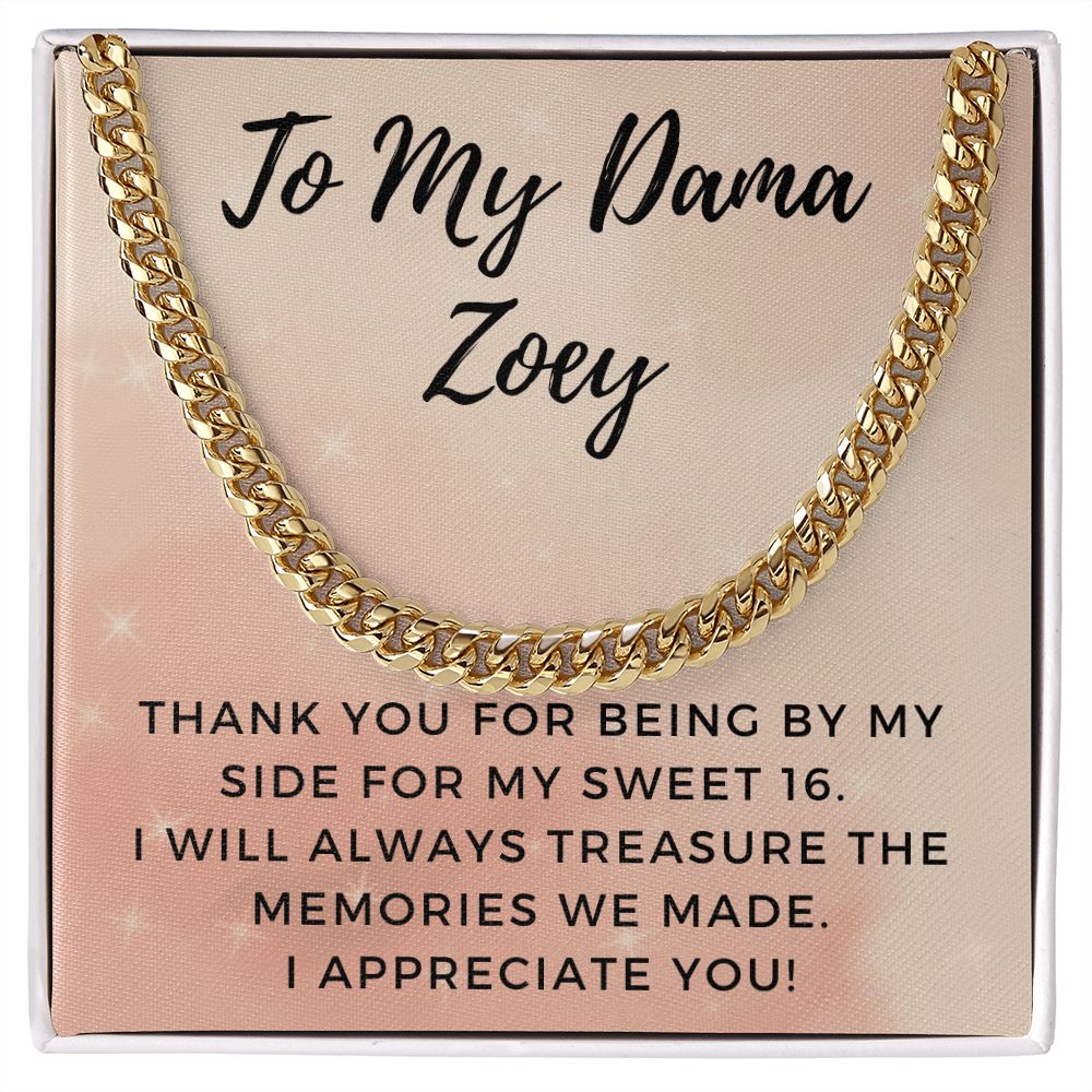 Robyn to Gil Cuban Link White and Yellow Gold