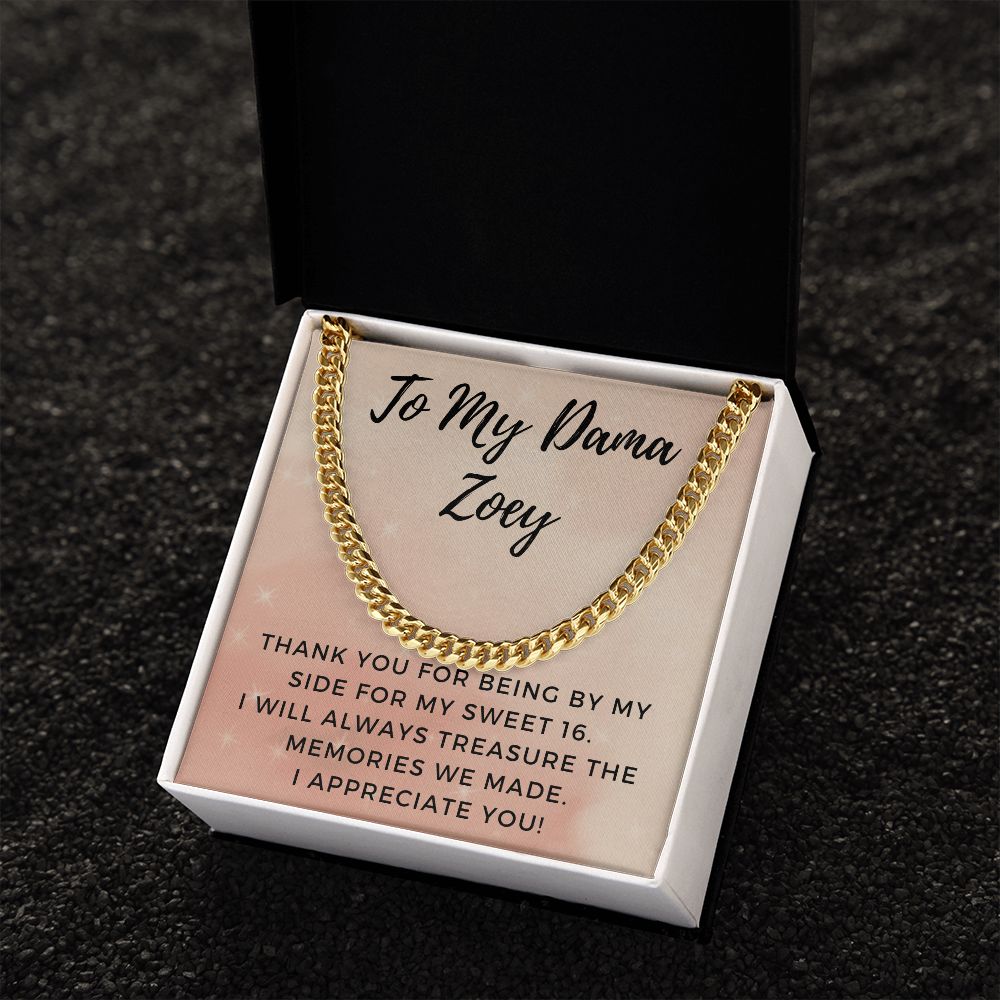 Robyn to Gil Cuban Link White and Yellow Gold