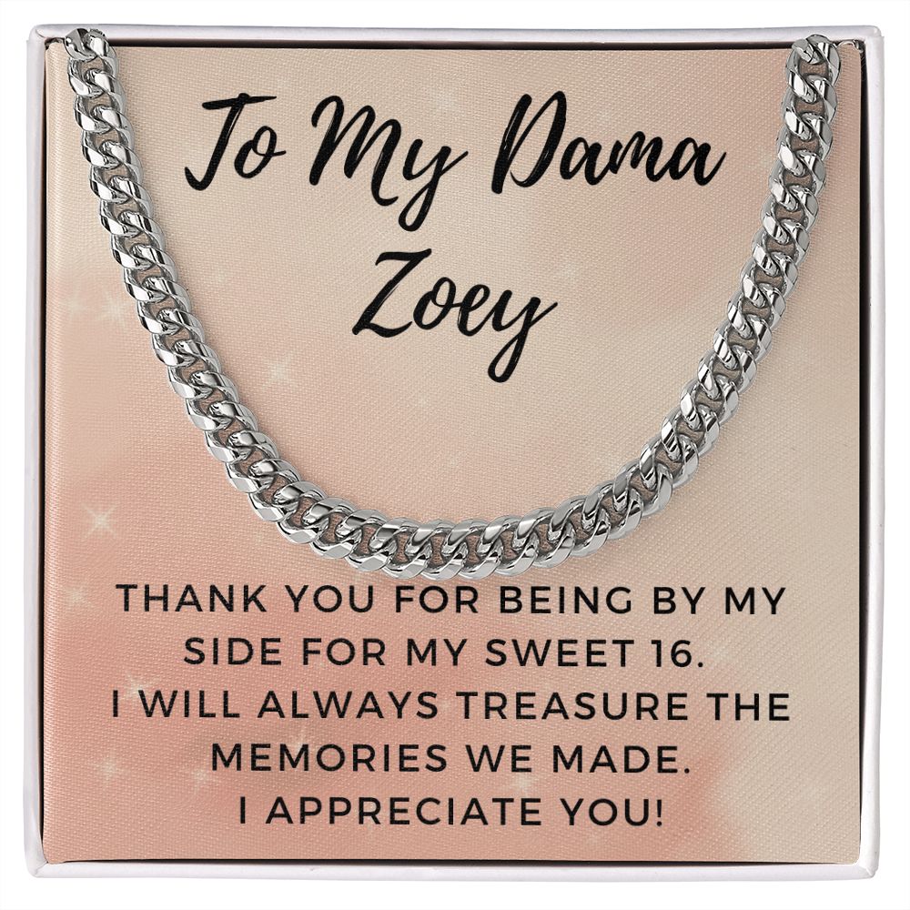 Robyn to Gil Cuban Link White and Yellow Gold