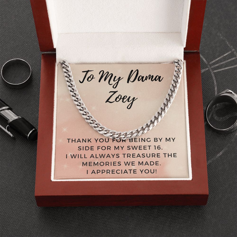 Robyn to Gil Cuban Link White and Yellow Gold