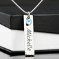 Birthstone Name Tag Necklace