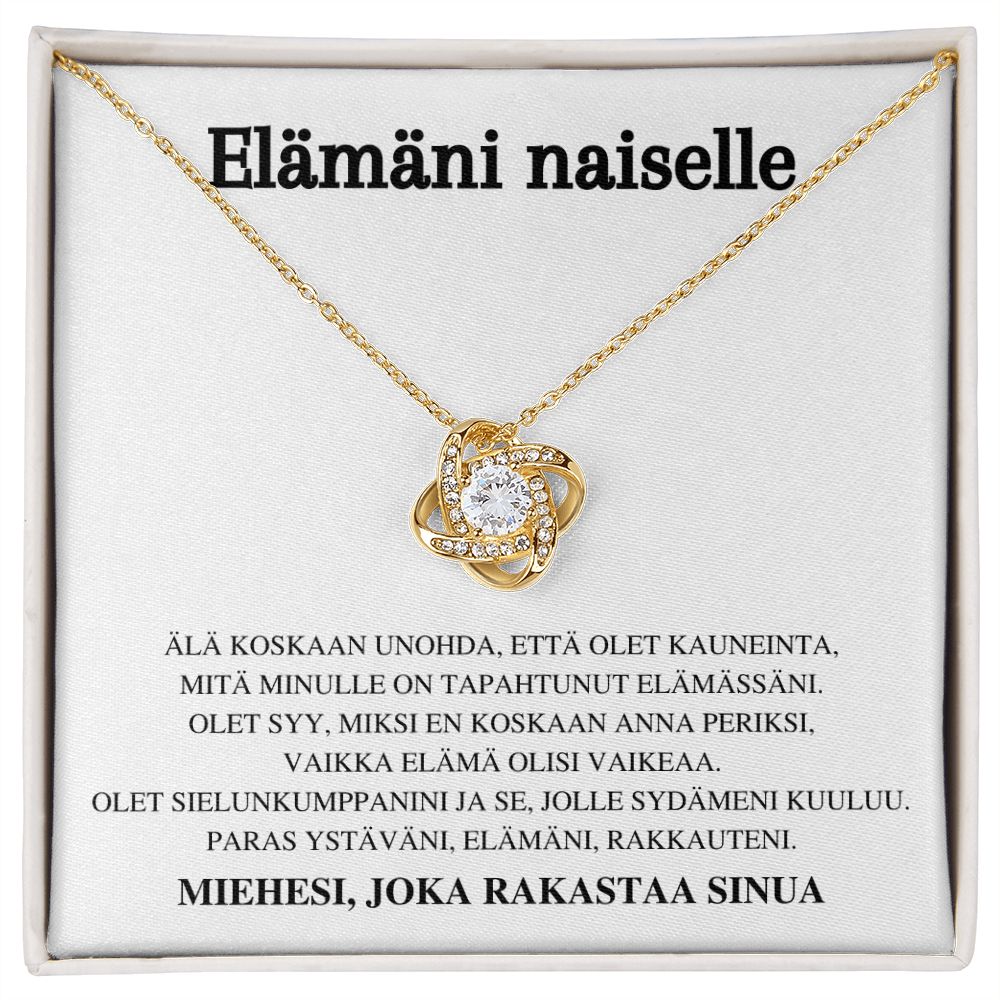 Nicola to Sonja - Rakkauden solmu -kaulakoru – Elämäni naiselle – Älä koskaan unohda