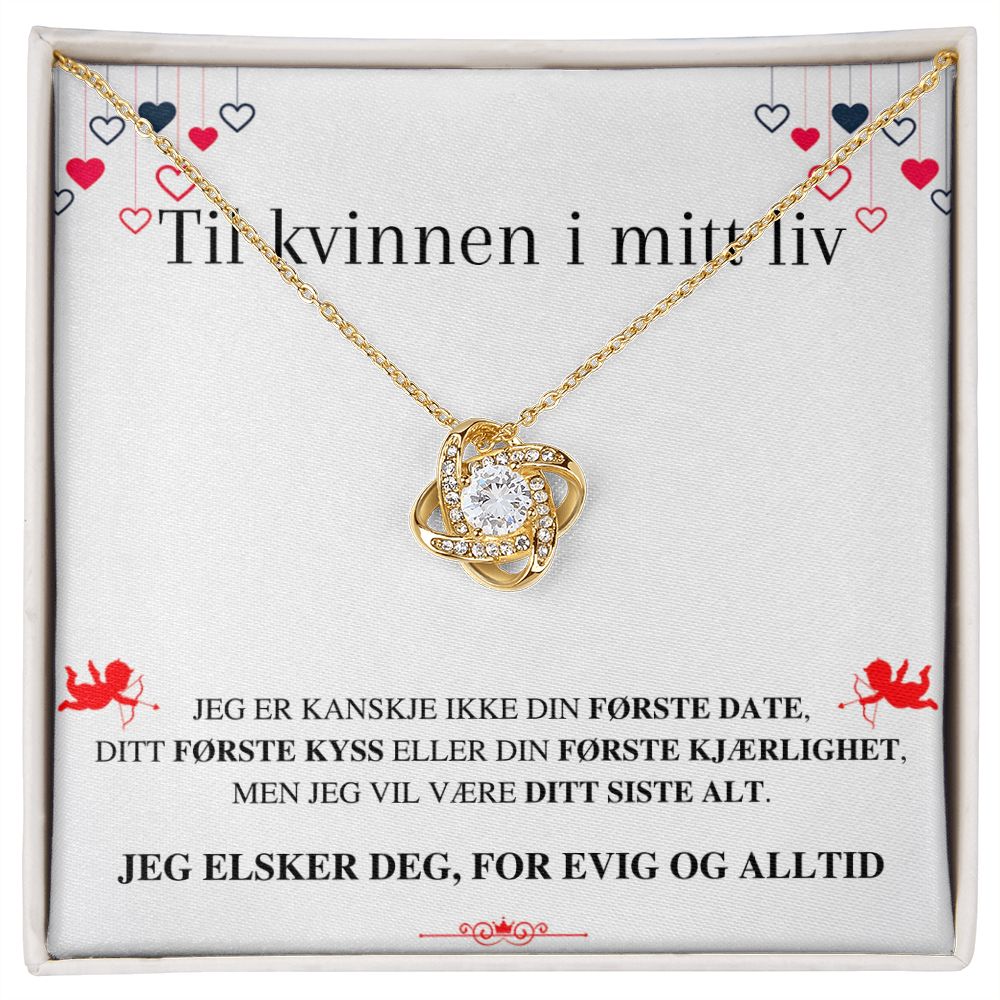 Nicolas to Jan "Kjærlighetsknute"-halskjede – Til kvinnen i mitt liv – Jeg elsker deg, for evig og alltid (kjærlighetsutgave)