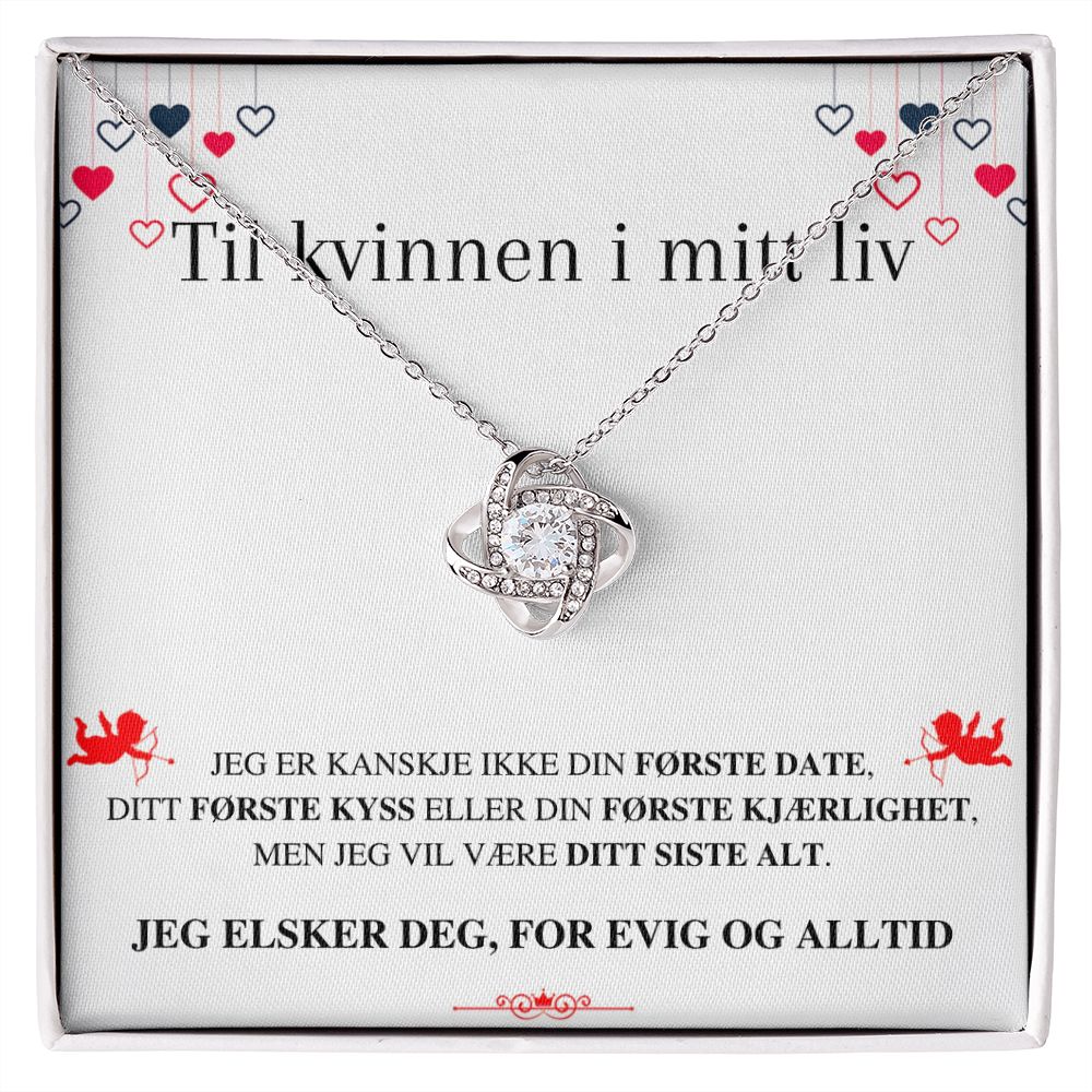 Nicolas to Julie "Kjærlighetsknute"-halskjede – Til kvinnen i mitt liv – Jeg elsker deg, for evig og alltid (kjærlighetsutgave)
