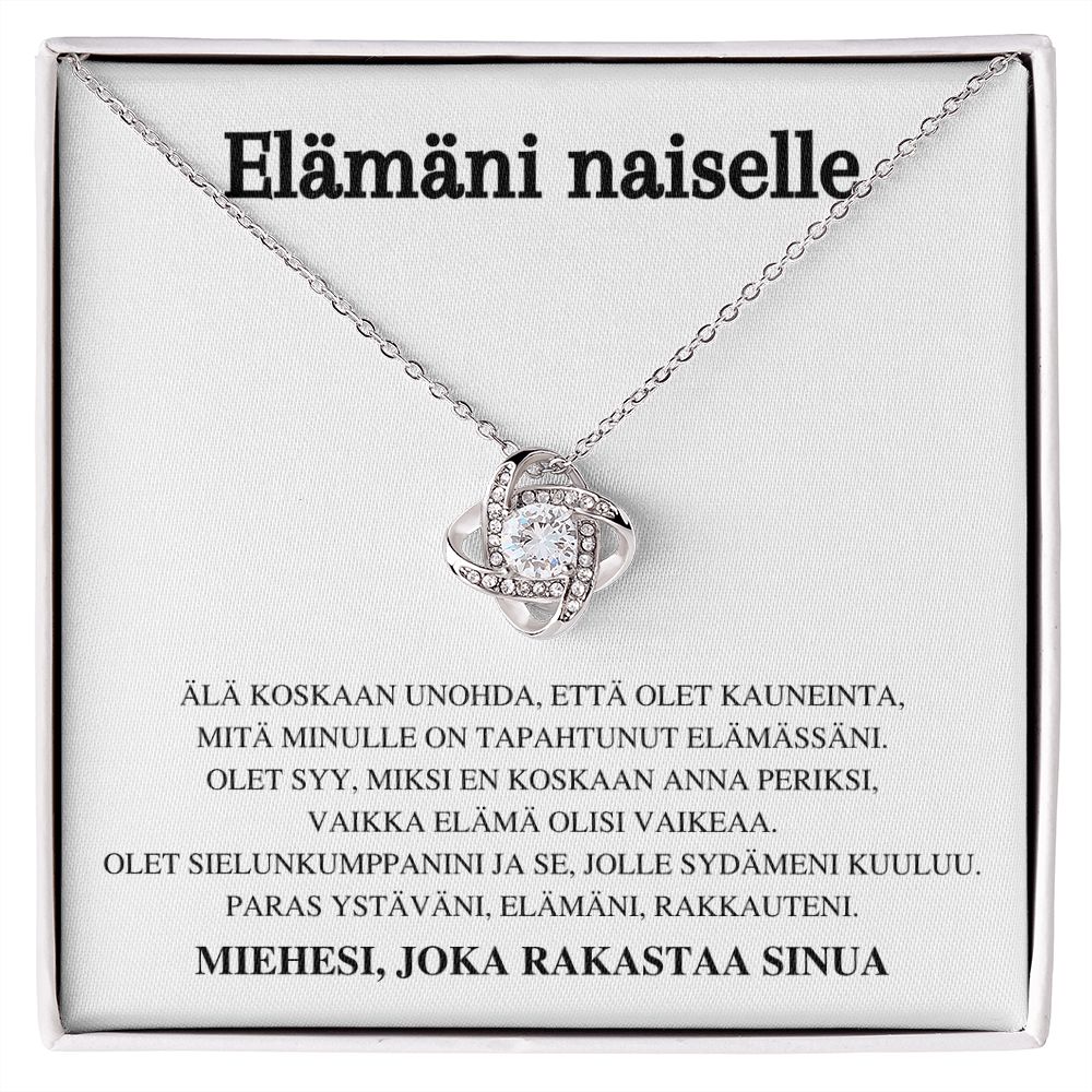 Nicolas to Lauri Rakkauden solmu -kaulakoru – Elämäni naiselle – Älä koskaan unohda…