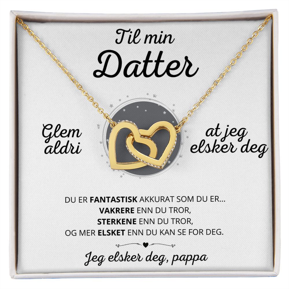 Nicolas to Julie Hall Fusjonell Kjærlighet" Halskjede - Til min datter - Jeg elsker deg, pappa