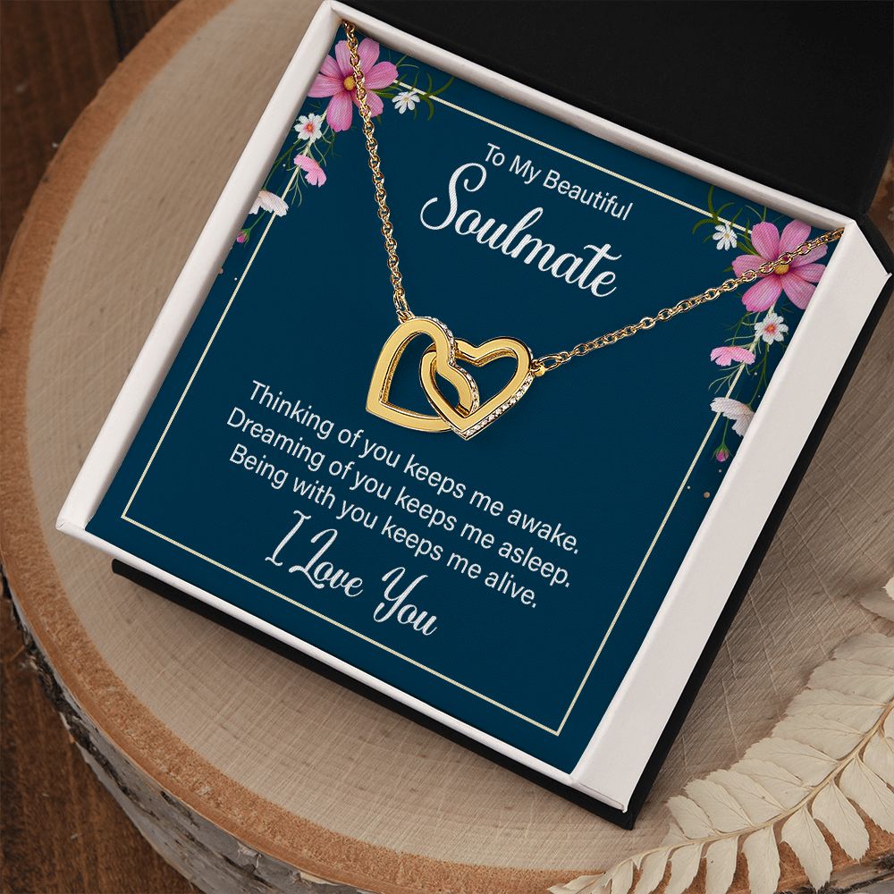 Carlos Silver Interlocking Hearts Necklace 110