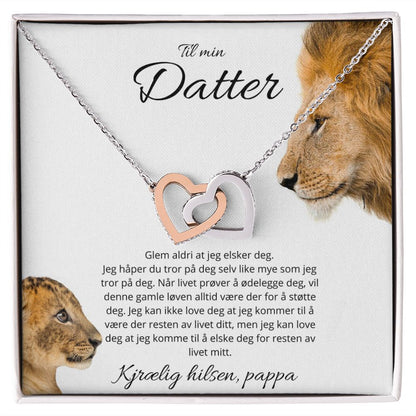 Nicolas to Jan Marcinek Fusjonell Kjærlighet" Halskjede - Til min datter - Kjærlig hilsen, pappa