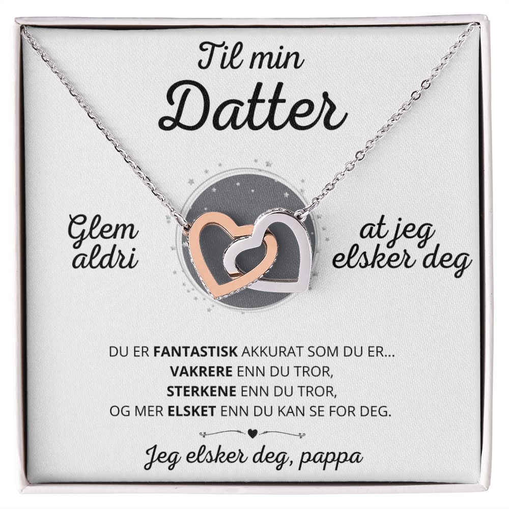 Nicolas to Julie Hall Fusjonell Kjærlighet" Halskjede - Til min datter - Jeg elsker deg, pappa