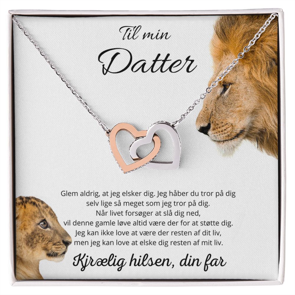 Nicolas to Stephanie Maria Stephansen "Fusionel Kærlighed" halskæde - Til min datter - Kærlig hilsen, din far