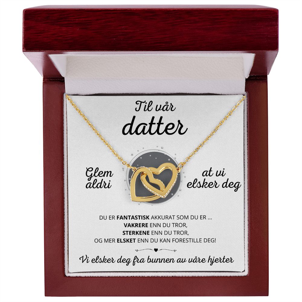 Nicolas to Julie "Fusjonell kjærlighet"-halskjede – Til vår datter – Vi elsker deg fra bunnen av våre hjerter