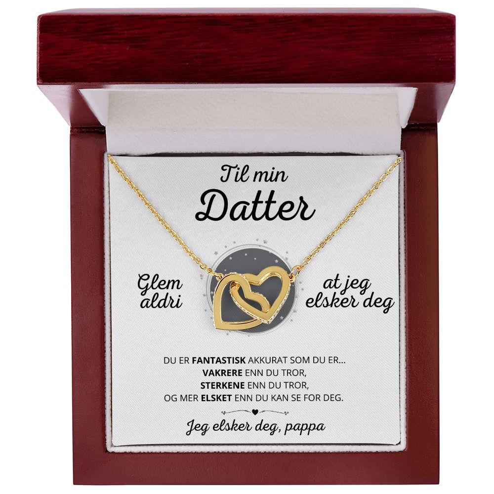 Nicolas to Julie Hall Fusjonell Kjærlighet" Halskjede - Til min datter - Jeg elsker deg, pappa