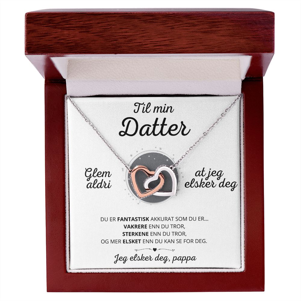 Nicolas to Julie Hall Fusjonell Kjærlighet" Halskjede - Til min datter - Jeg elsker deg, pappa